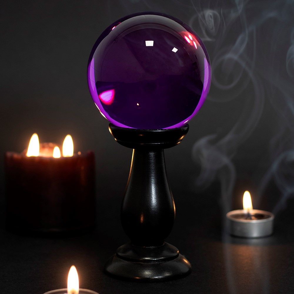 Something Different - Purple Small on Wooden Stand Boule de cristal - Violet